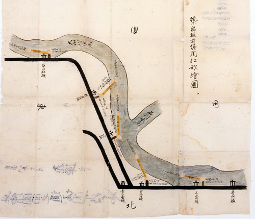 築留樋前堀関仕方絵図a