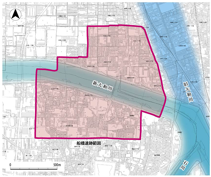 船橋遺跡範囲図