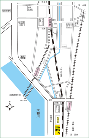市役所別館のアクセスマップ
