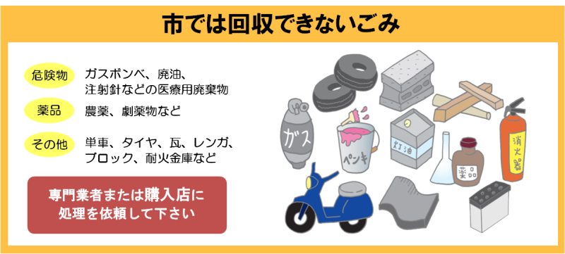 市では回収できないごみ
