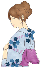 ゆかた女性1人