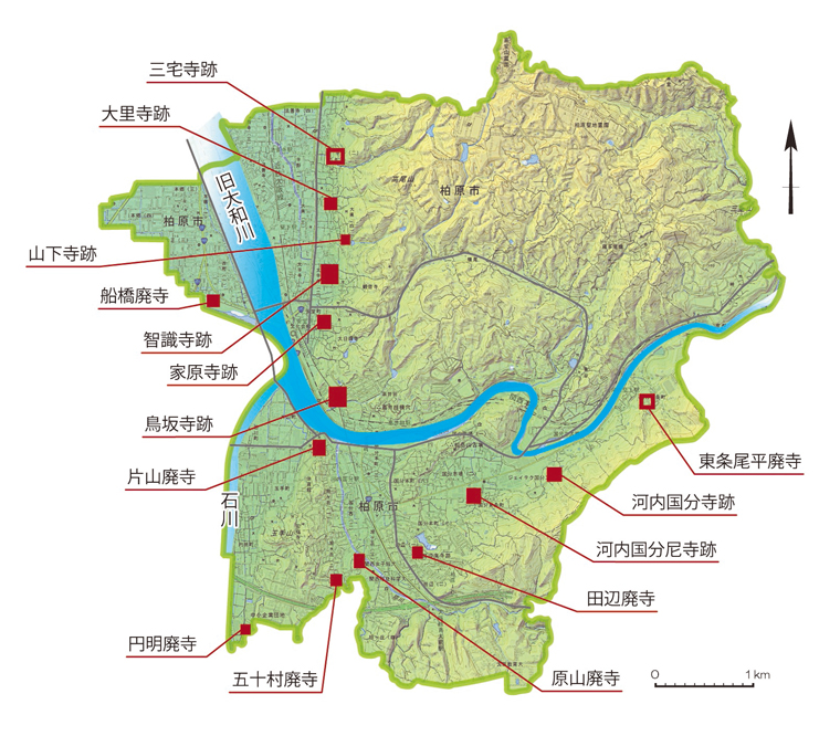 奈良時代の柏原の寺院